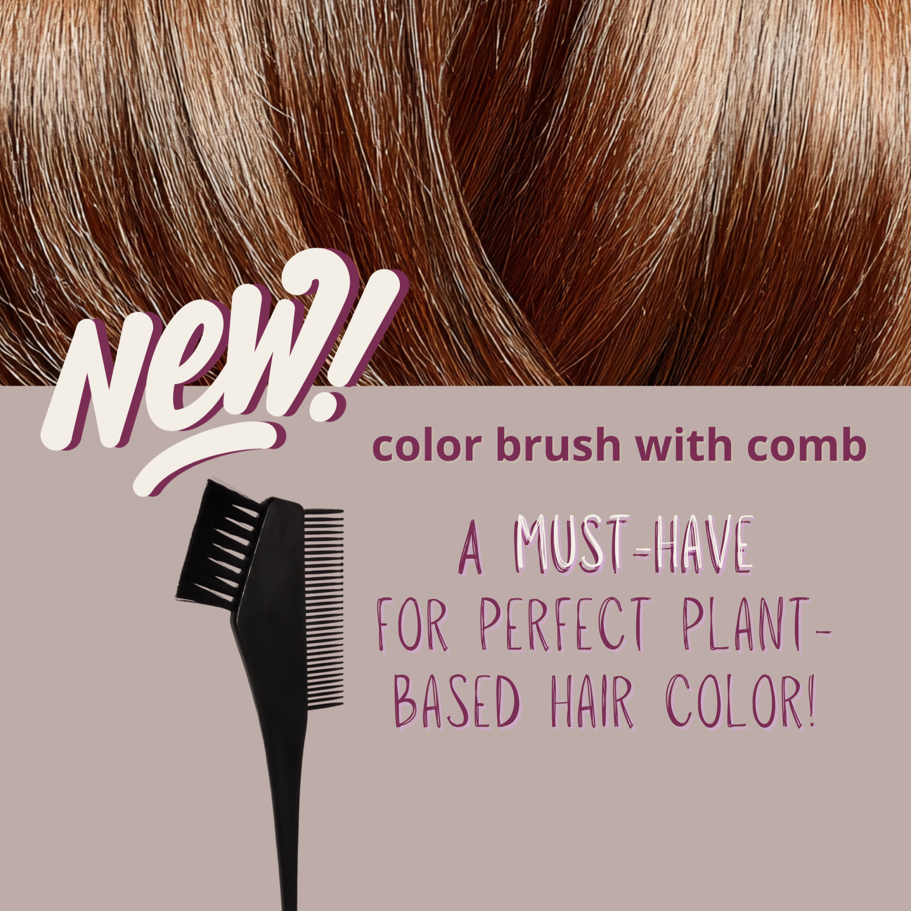 The Ayluna color brush with comb lets you apply plant-based hair color evenly and distribute it professionally right to the tips.